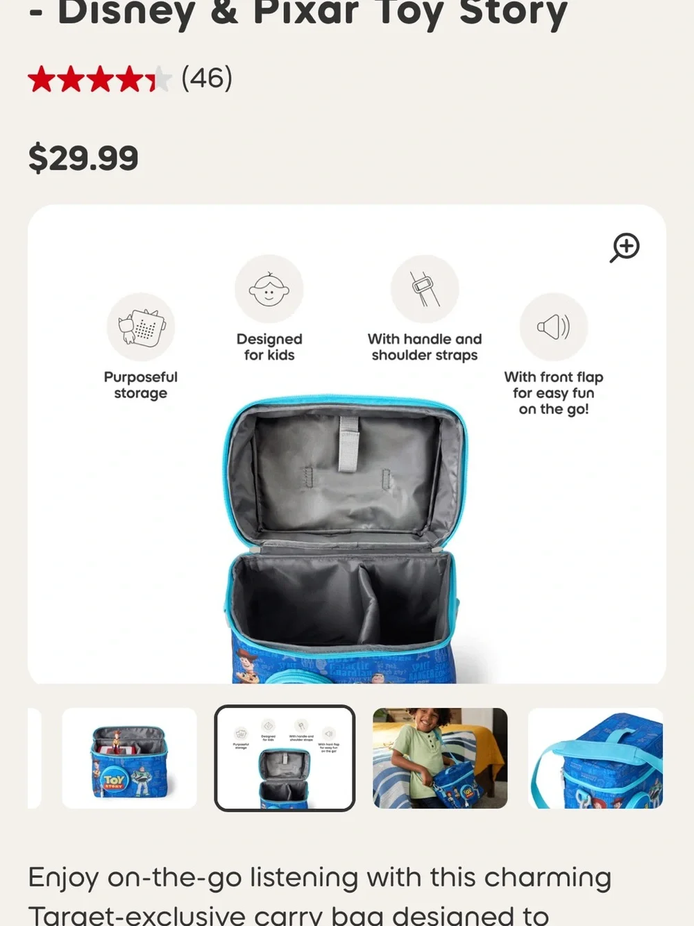 Toy Story Listen & Go Bag for Toniebox